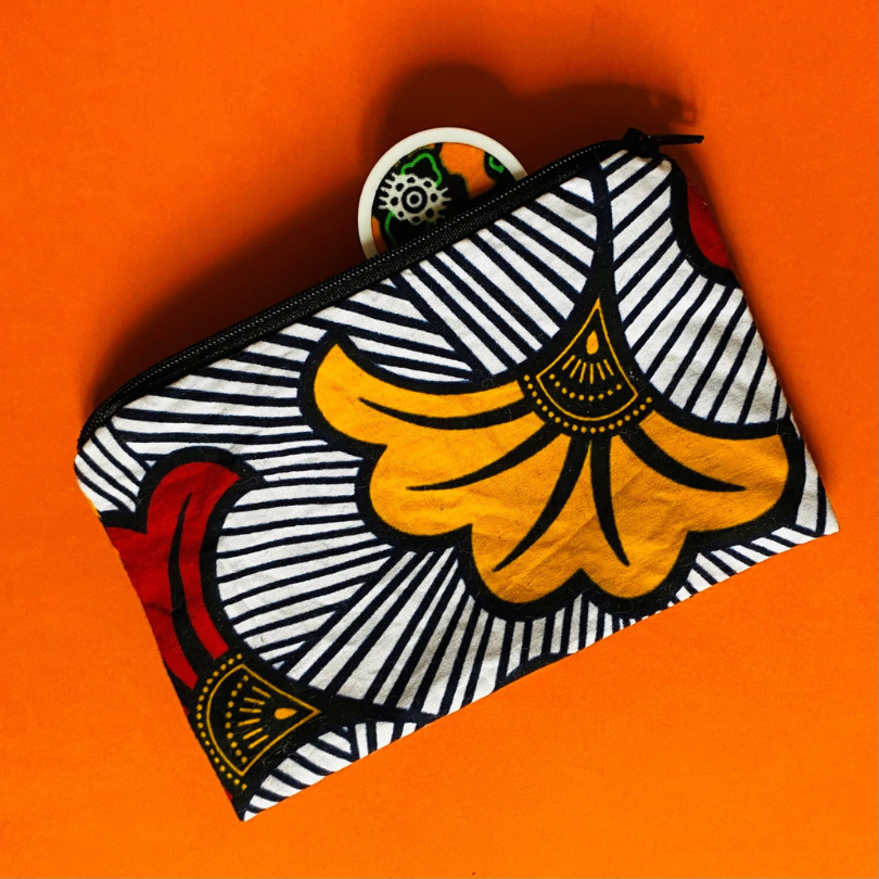 Pochette tissu enroulable Punch Studio 100% coton avec poches intérieures  intégrées motif floraux et vichy